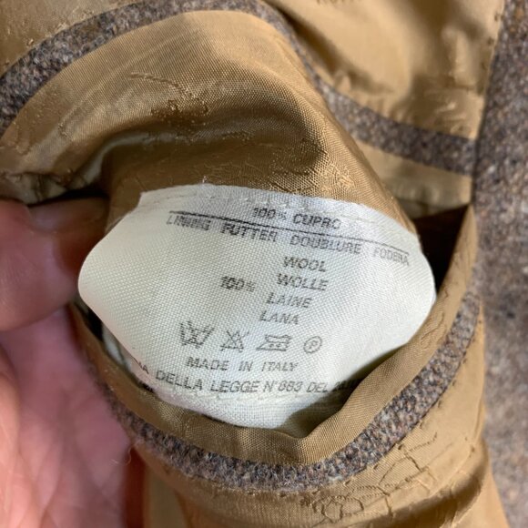 Brioni Vintage Tweed Blazer Sport Coat Mens 46 Brown Wool Metal Buttons Jacket - Picture 11 of 16